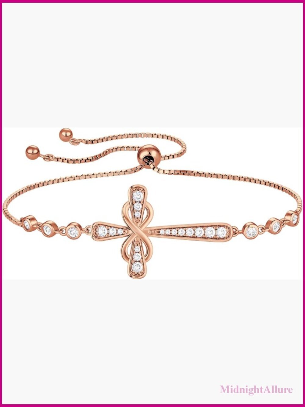 Sterling Silver Infinity Cross Link Bracelet for Women